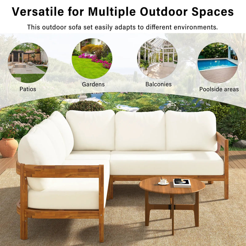 U_Style Acacia Solid Wood Patio Furniture Set by HouseOfZazla