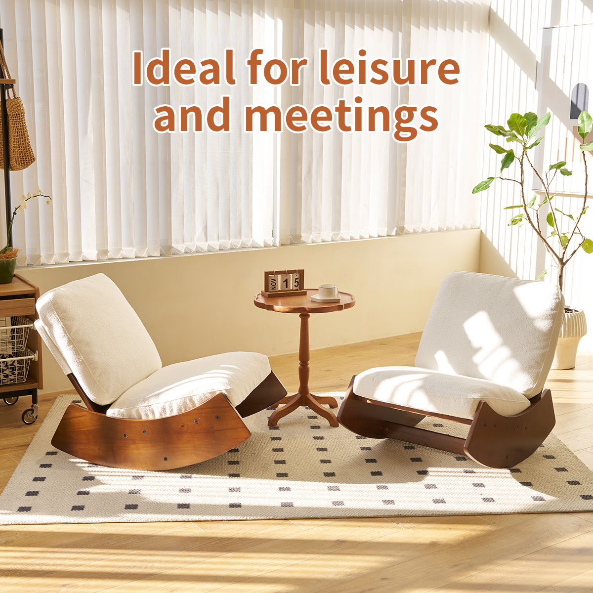 Upholstered Glider Rocking Chair with Solid Wood Frame - Multiple Colors, photo 11 of 12