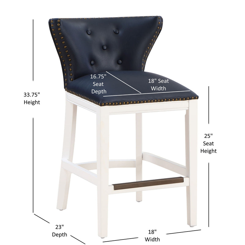Macon - Counter Stool With Accents - Dark Blue by HouseOfZazla