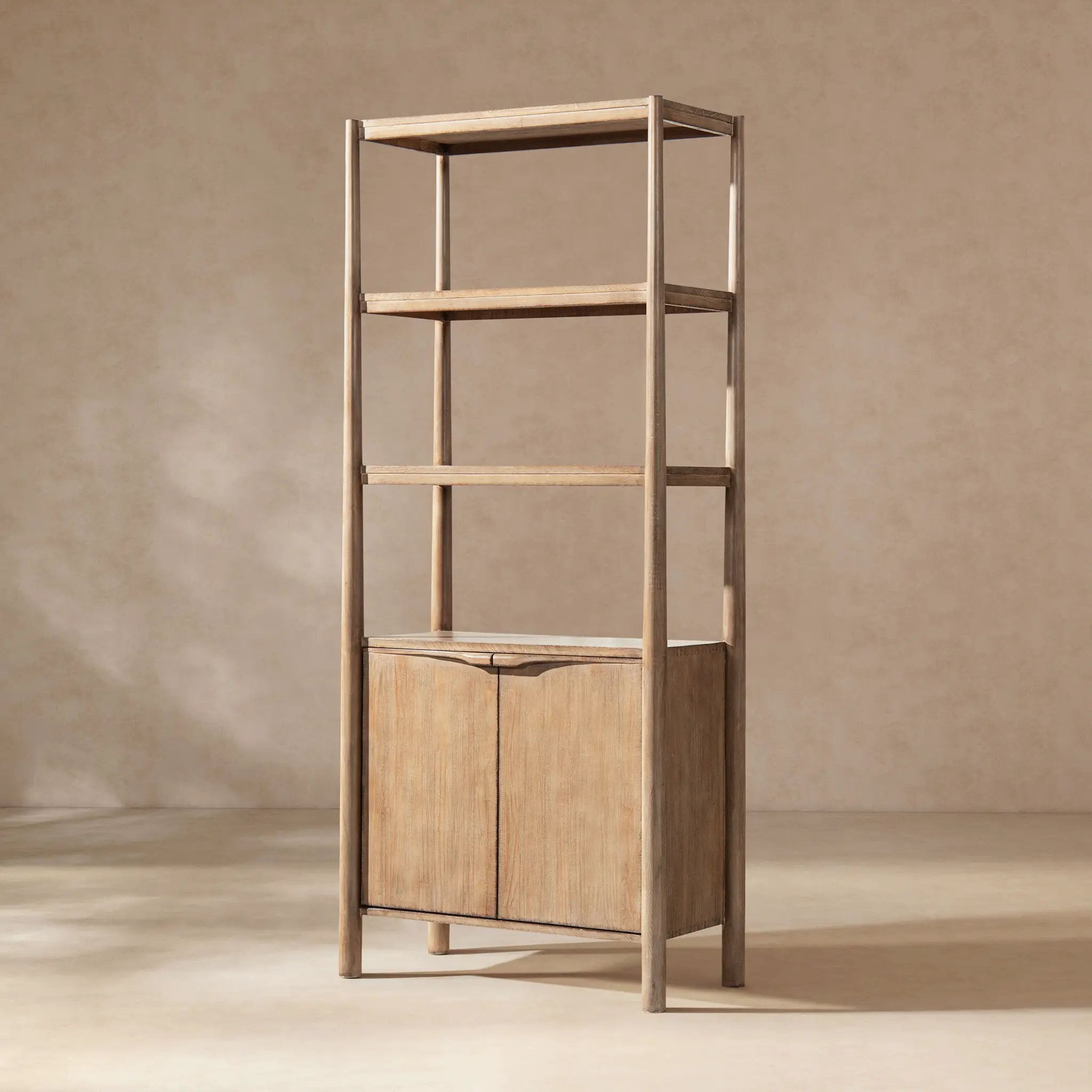 Nolan - Bookcase With Lower Cabinet - Natural by HouseOfZazla