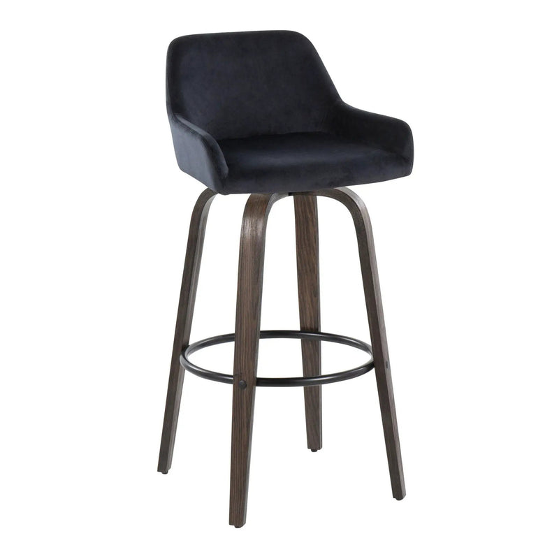 Daniella - Contemporary Fixed Height, Barstool With Swivel With Round Footrest (Set of 2) by Unique Piece Furniture