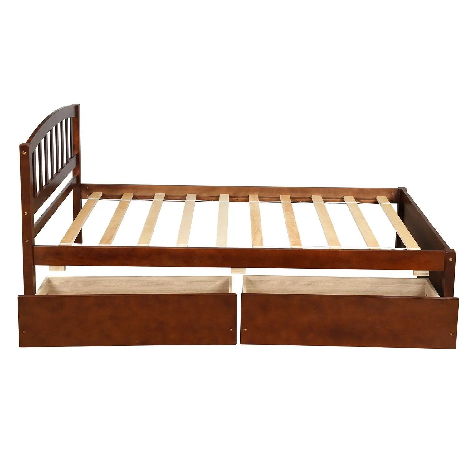 Platform Storage Bed Wood Bed Frame With Two Drawers And Headboard by HouseOfZazla