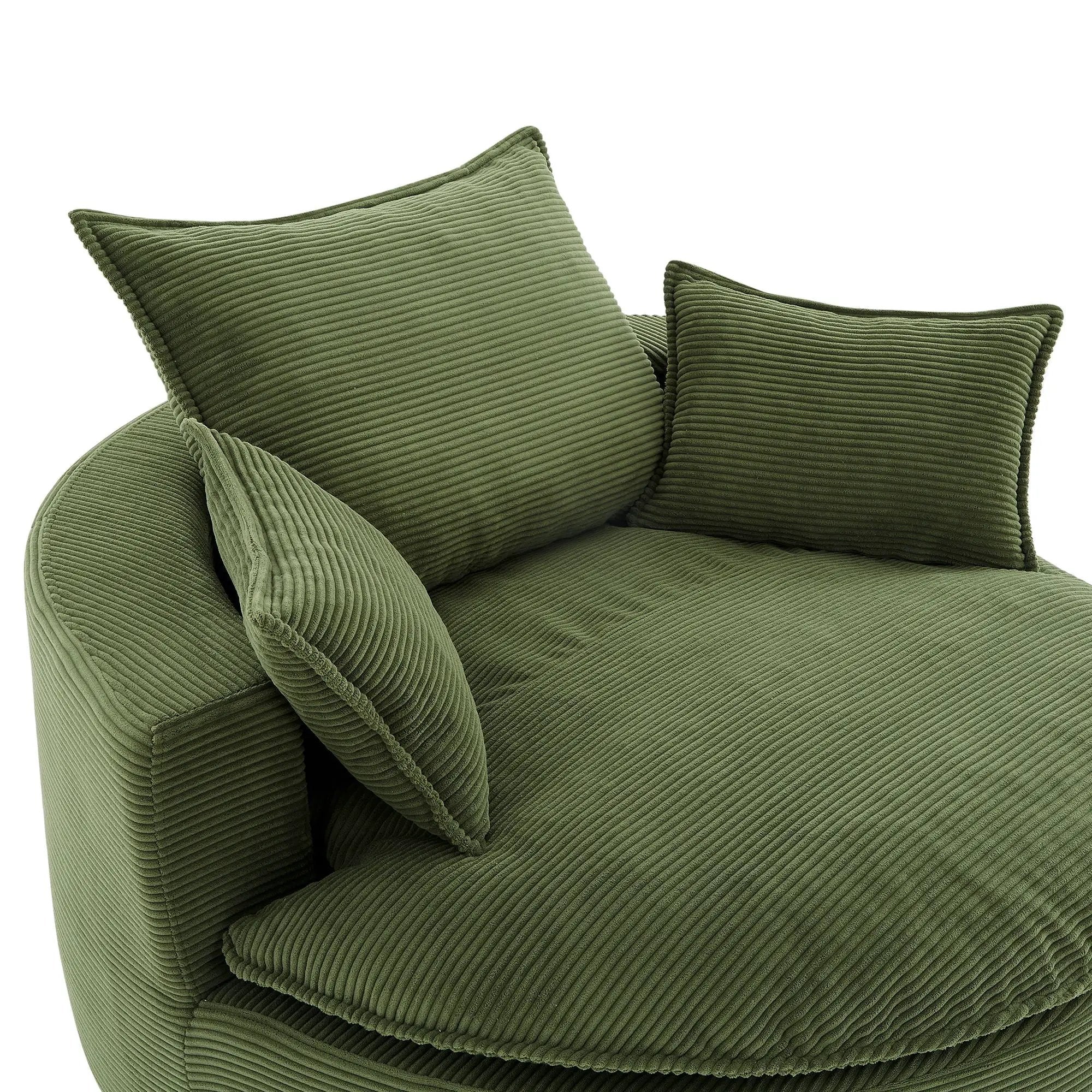 360° Swivel Accent Barrel Chair With Dual Layer Cushion And 3 Removable Pillows by HouseOfZazla