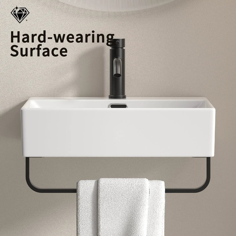 White Vessel Sink with Towel Rack by HouseOfZazla