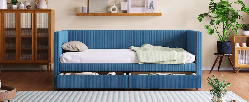 Daybed With Two Drawers And Wood Slat by HouseOfZazla