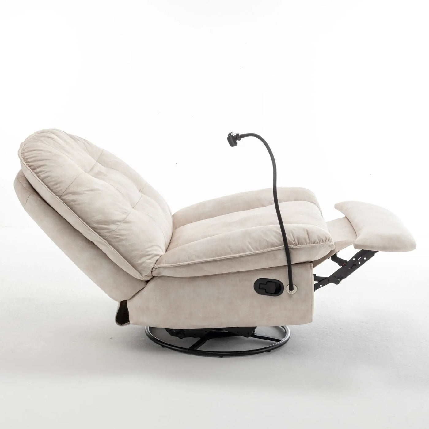Modern Swivel Gliding Recliner Chair With Rocking Function And Phone Holder, Large Comfortable by HouseOfZazla