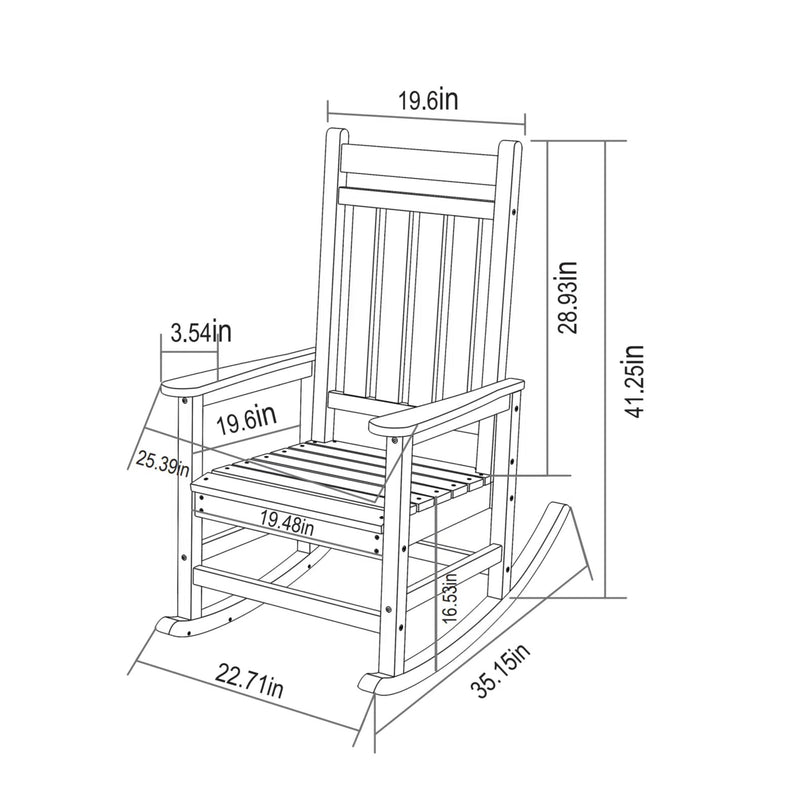 Oversized Rocking Chair with Wood-Texture Outdoor Design by HouseOfZazla