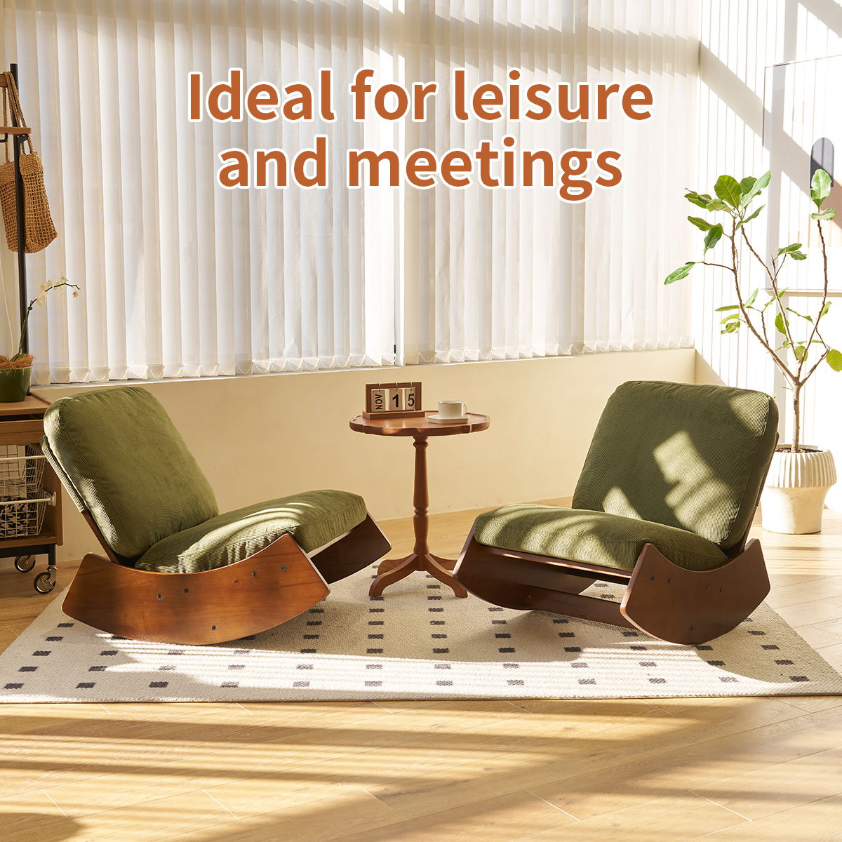 Upholstered Glider Rocking Chair with Solid Wood Frame - Multiple Colors, photo 12 of 12