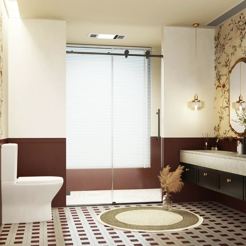 Frameless Single Sliding Soft Close Shower Doors, 5/16" Sgcc Tempered Glass by HouseOfZazla