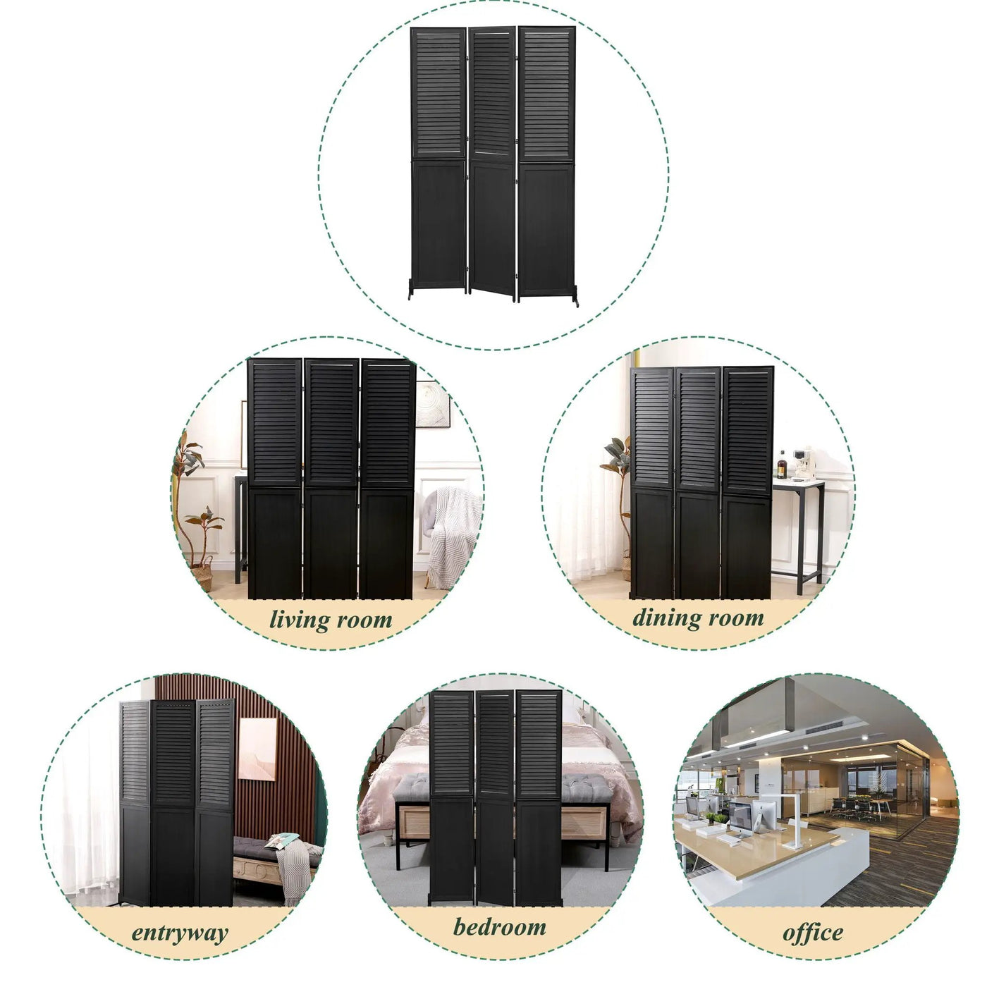 Rustic 3 Panel Room Dividers And Folding Privacy Screen by HouseOfZazla