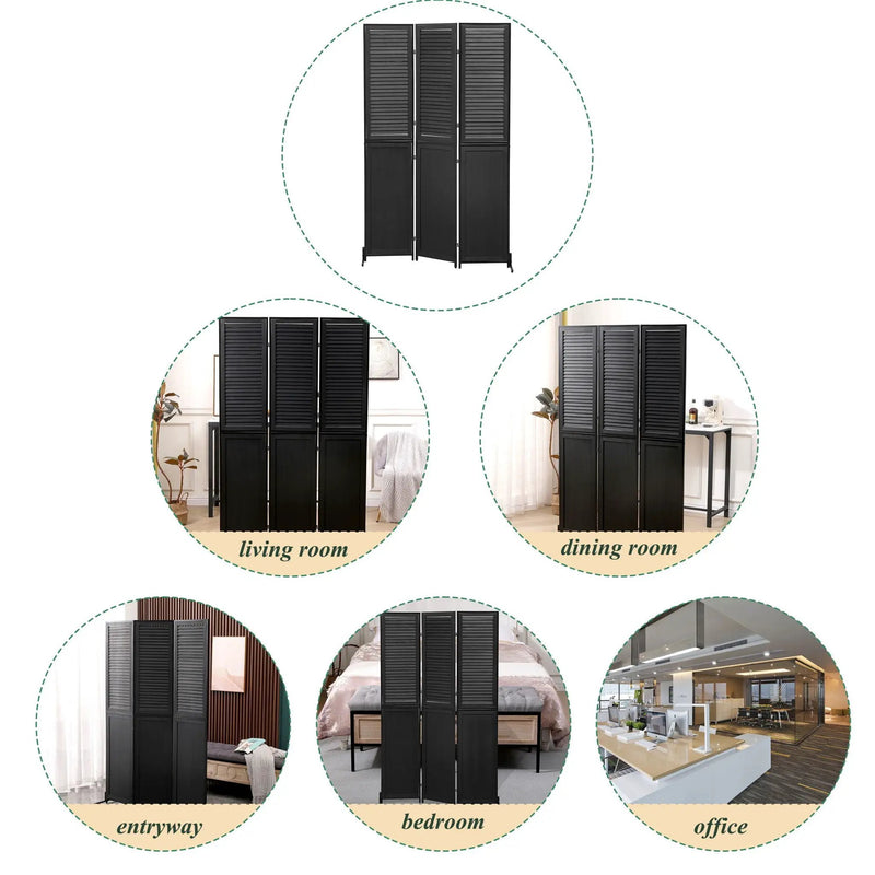 Rustic 3 Panel Room Dividers And Folding Privacy Screen by Unique Piece Furniture