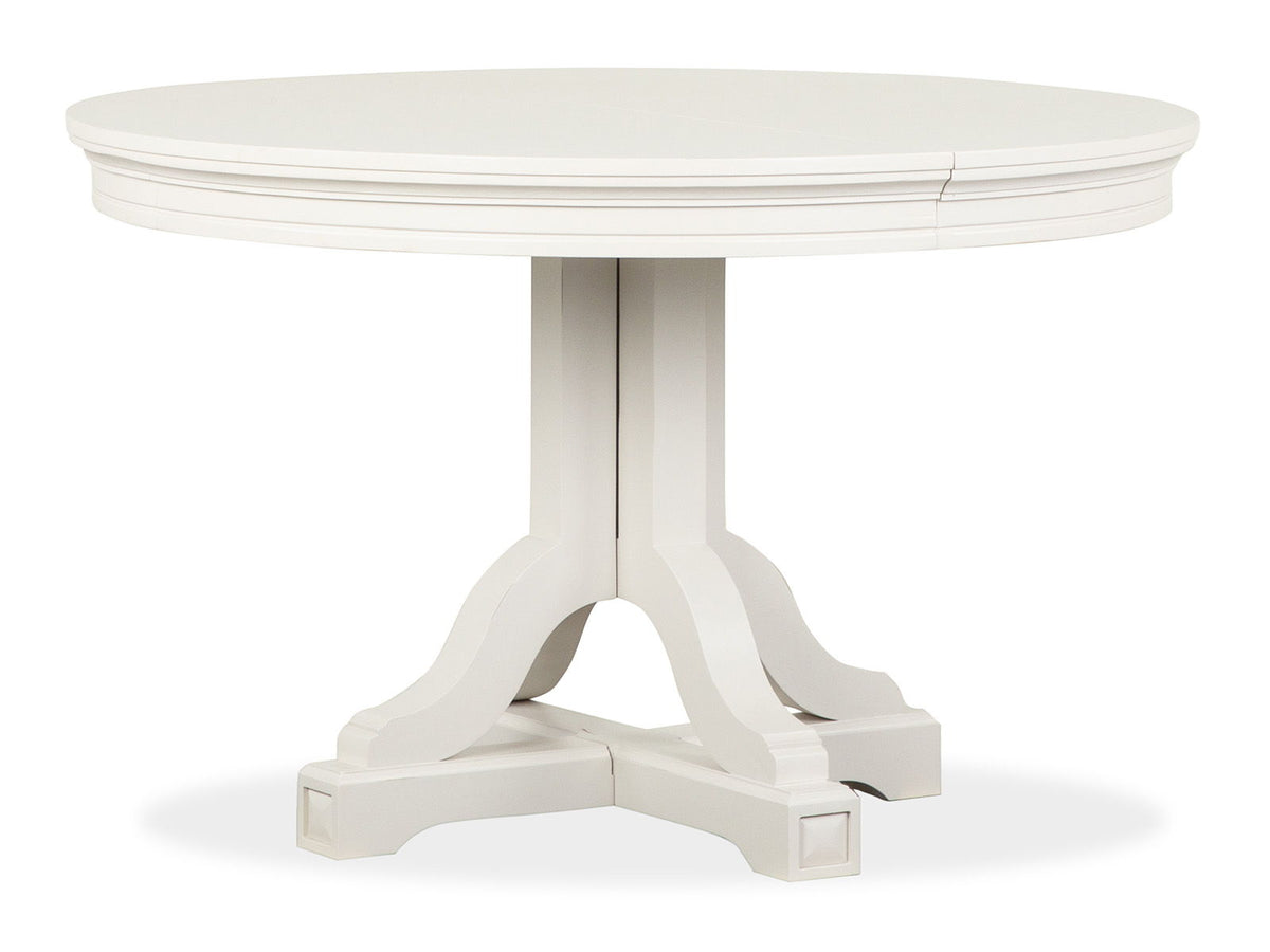 Willowbrook - Extendable 48" Round Dining Table - Egg Shell White, photo 6 of 7
