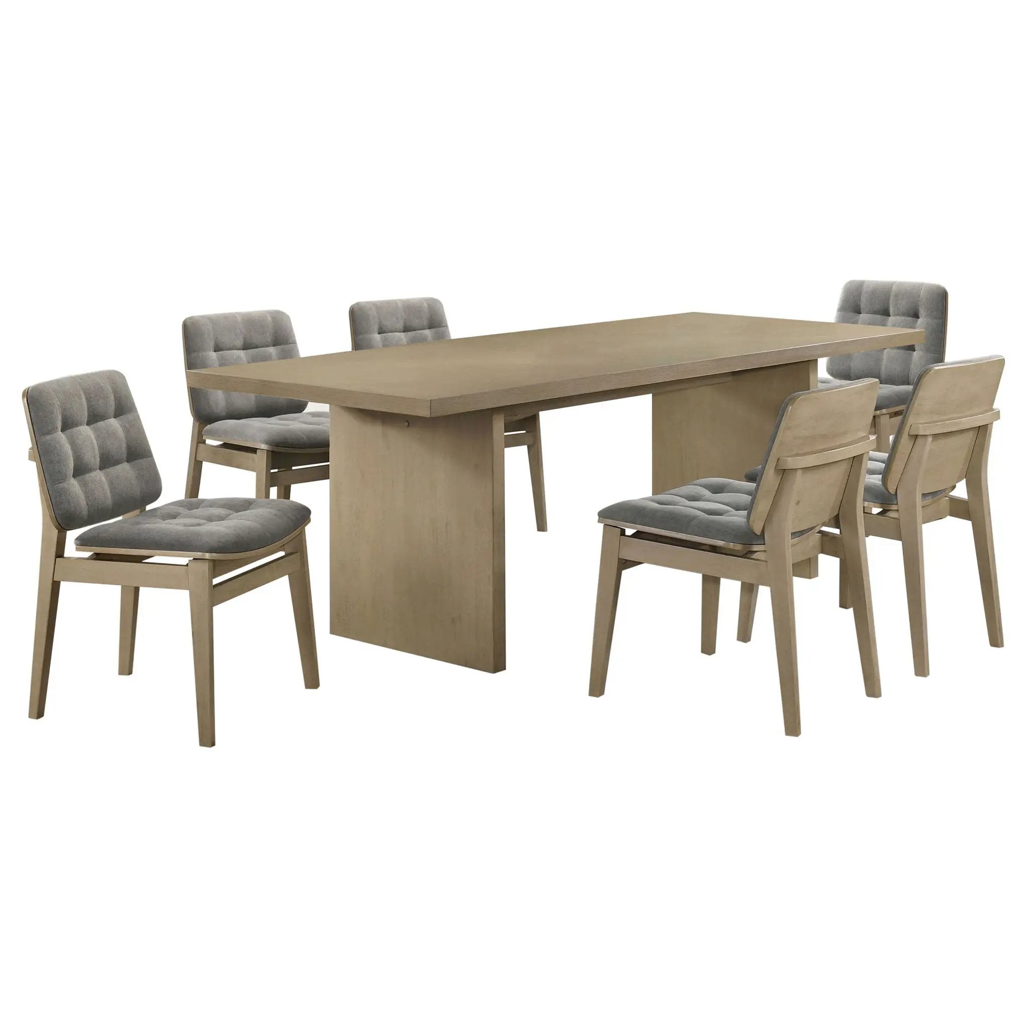 Decker 7-piece 82-inch Rectangular Dining Set Grey and Natural Oak by Unique Piece Furniture