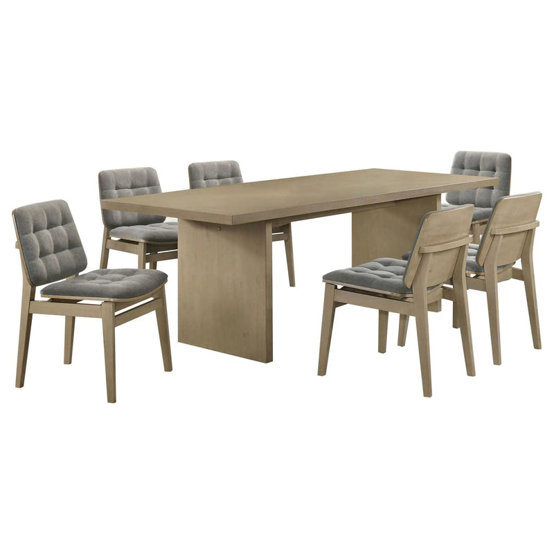 Decker 7-piece 82-inch Rectangular Dining Set Grey and Natural Oak by Unique Piece Furniture