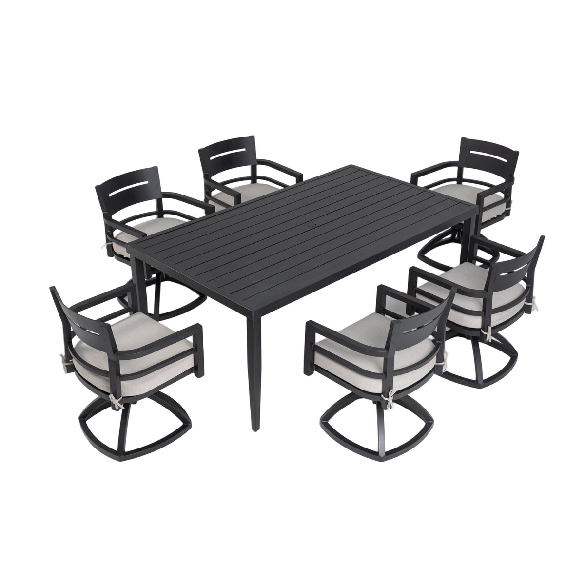 Outdoor Modern Dining Set with Sunbrella Cushions - Black, photo 4 of 27