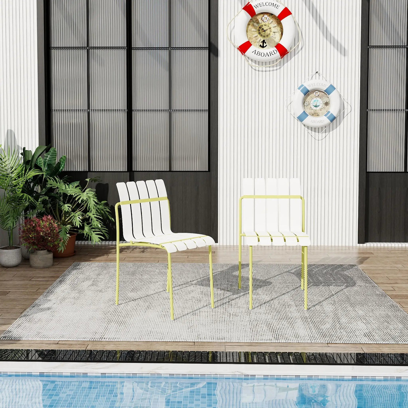 4 Piece Set Of Modern Color Block Designed Single Chairs by HouseOfZazla