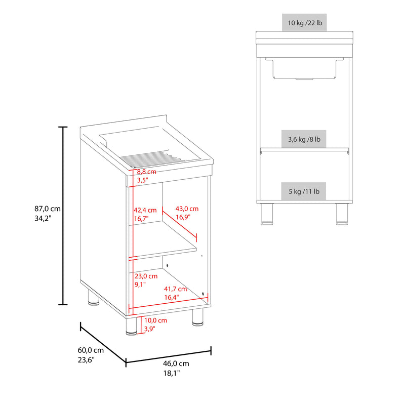 Slee Compact Utility Sink Cabinet with Storage and Metal Legs for Laundry Room by HouseOfZazla