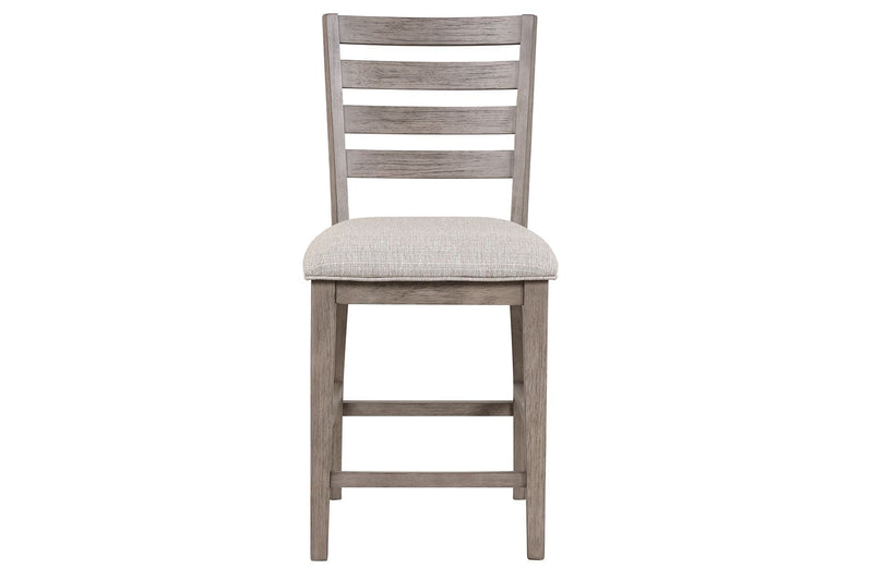 Counter Side Dining Stool with Ladder Back – Set of 2, Gray, photo 5 of 6