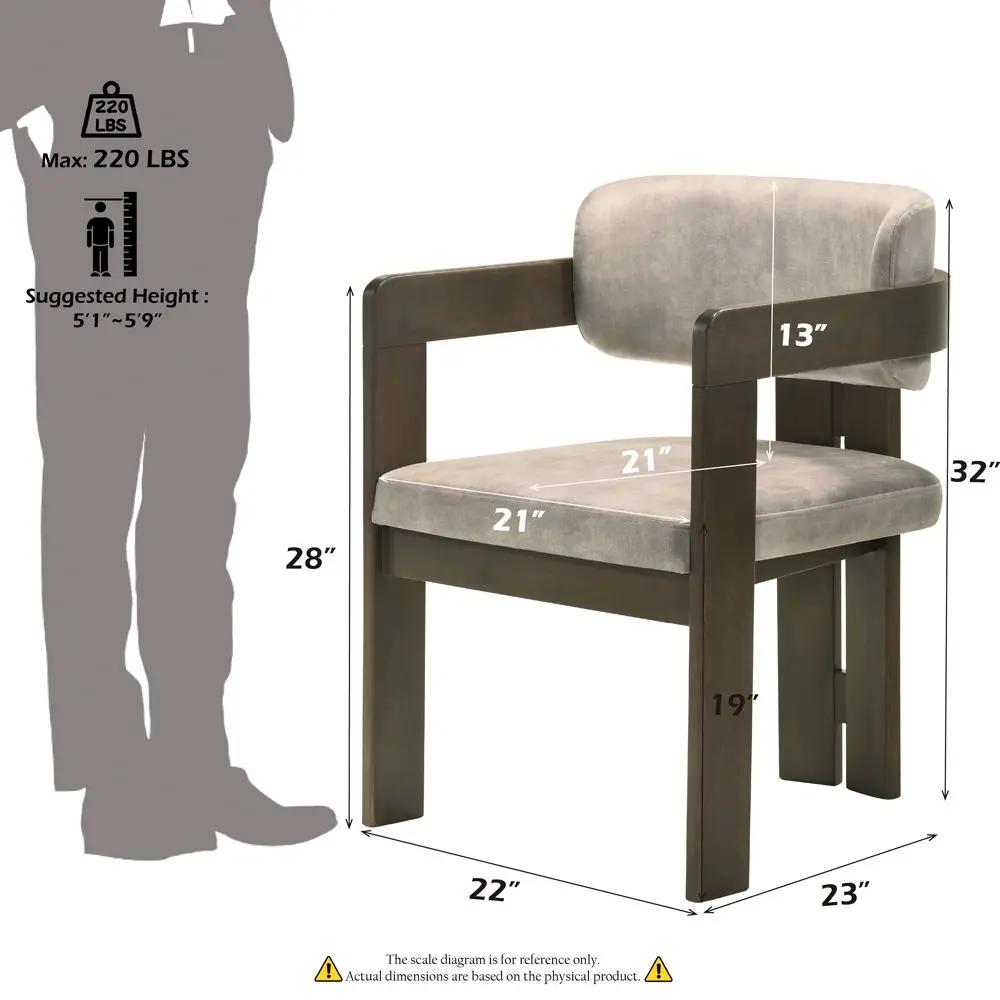 Destin - Side Chair - Light Gray Fabric & Walnut by Unique Piece Furniture