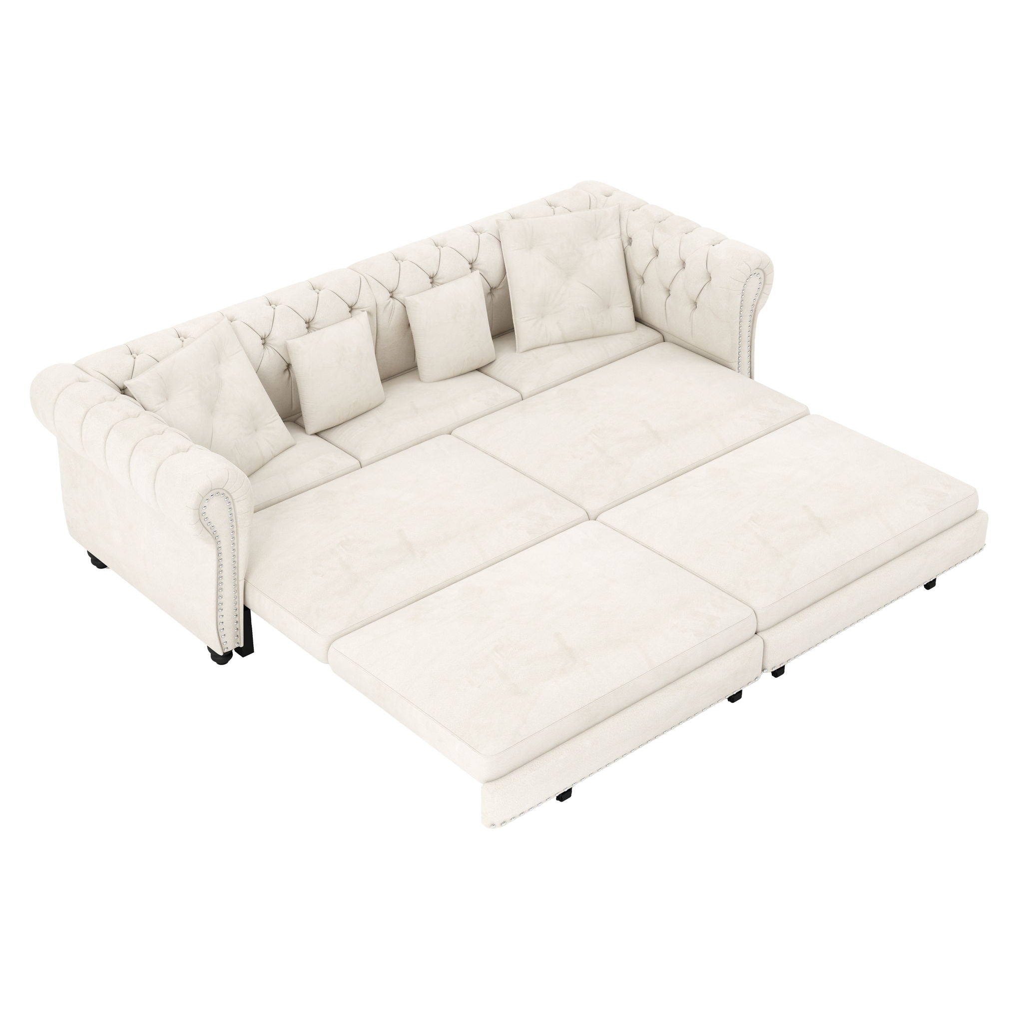 3 In 1 Convertible Sleeper Sofa Bed With Movable Ottoman by HouseOfZazla