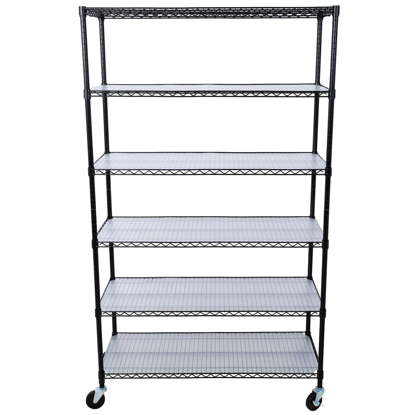 6 Tier 6000Lbs Capacity Nsf Metal Shelf Wire Shelving Unit, Heavy Duty Adjustable Storage Rack With Wheels & Shelf Liners For Commercial Grade Utility Steel Storage Rack by Unique Piece Furniture