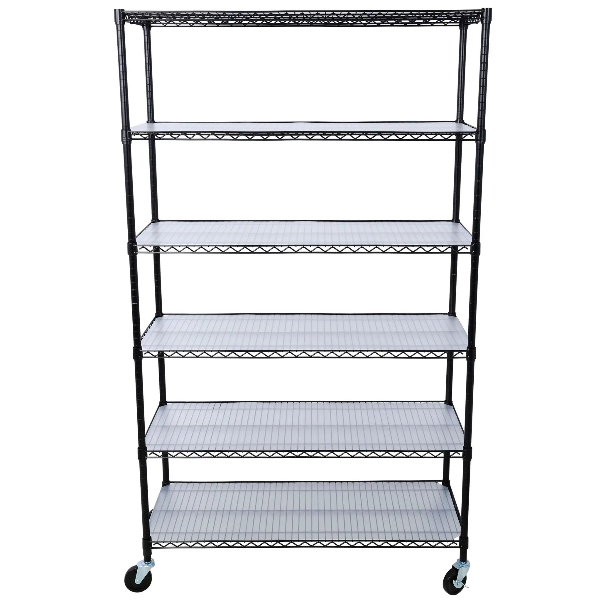 6 Tier 6000Lbs Capacity Nsf Metal Shelf Wire Shelving Unit, Heavy Duty Adjustable Storage Rack With Wheels & Shelf Liners For Commercial Grade Utility Steel Storage Rack by Unique Piece Furniture