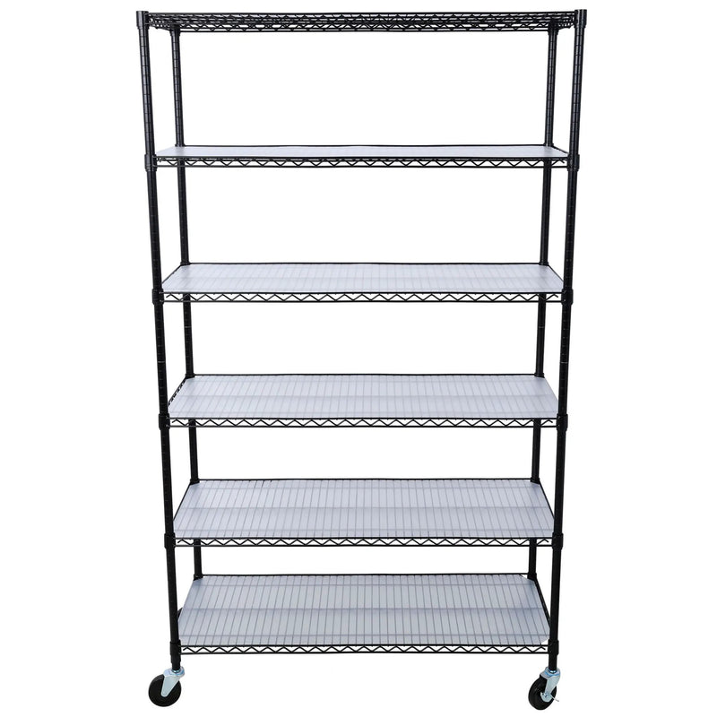 6 Tier 6000Lbs Capacity Nsf Metal Shelf Wire Shelving Unit, Heavy Duty Adjustable Storage Rack With Wheels & Shelf Liners For Commercial Grade Utility Steel Storage Rack by HouseOfZazla