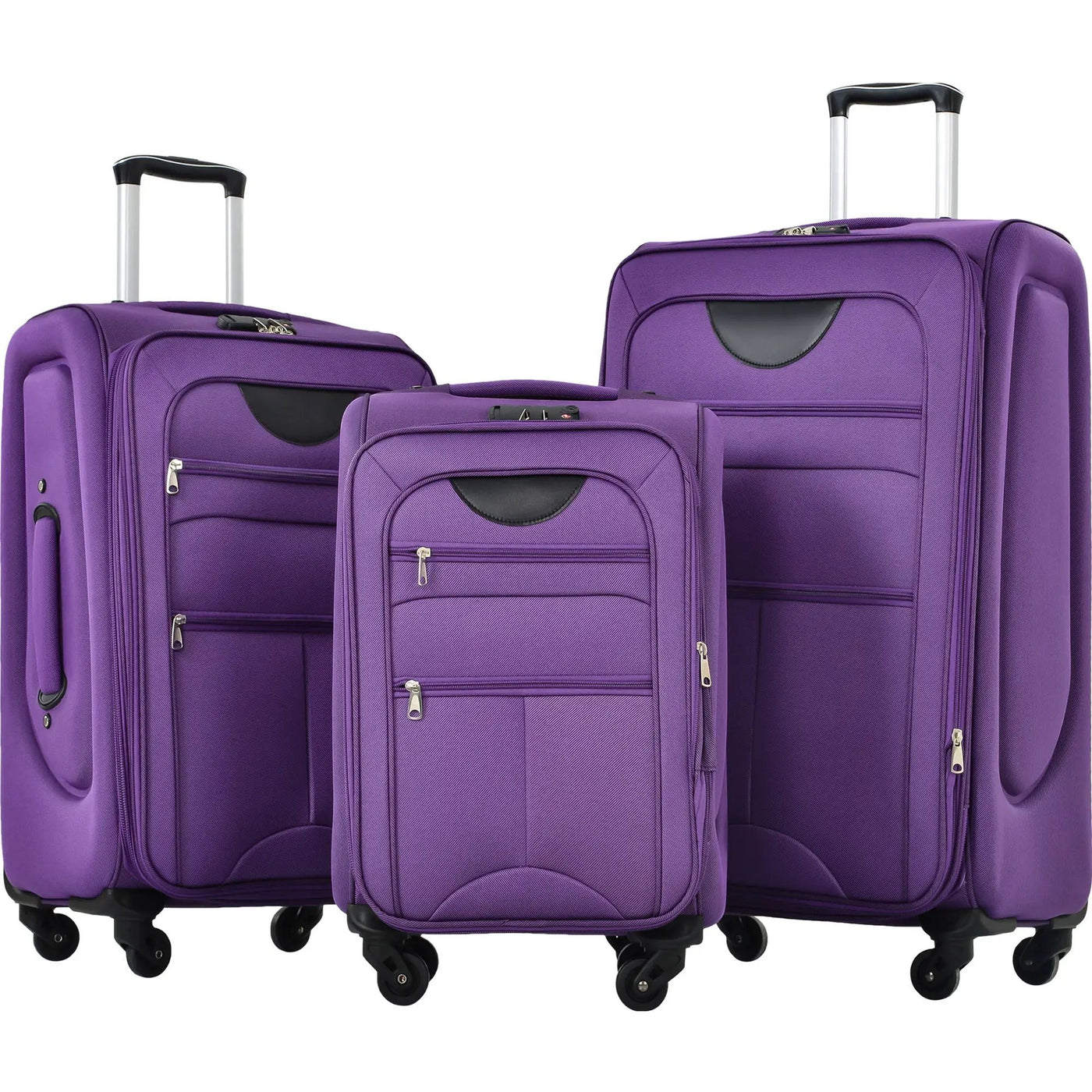 Softside Luggage Expandable 3 Piece Set Suitcase Upright Spinner Softshell Lightweight Luggage Travel Set by HouseOfZazla