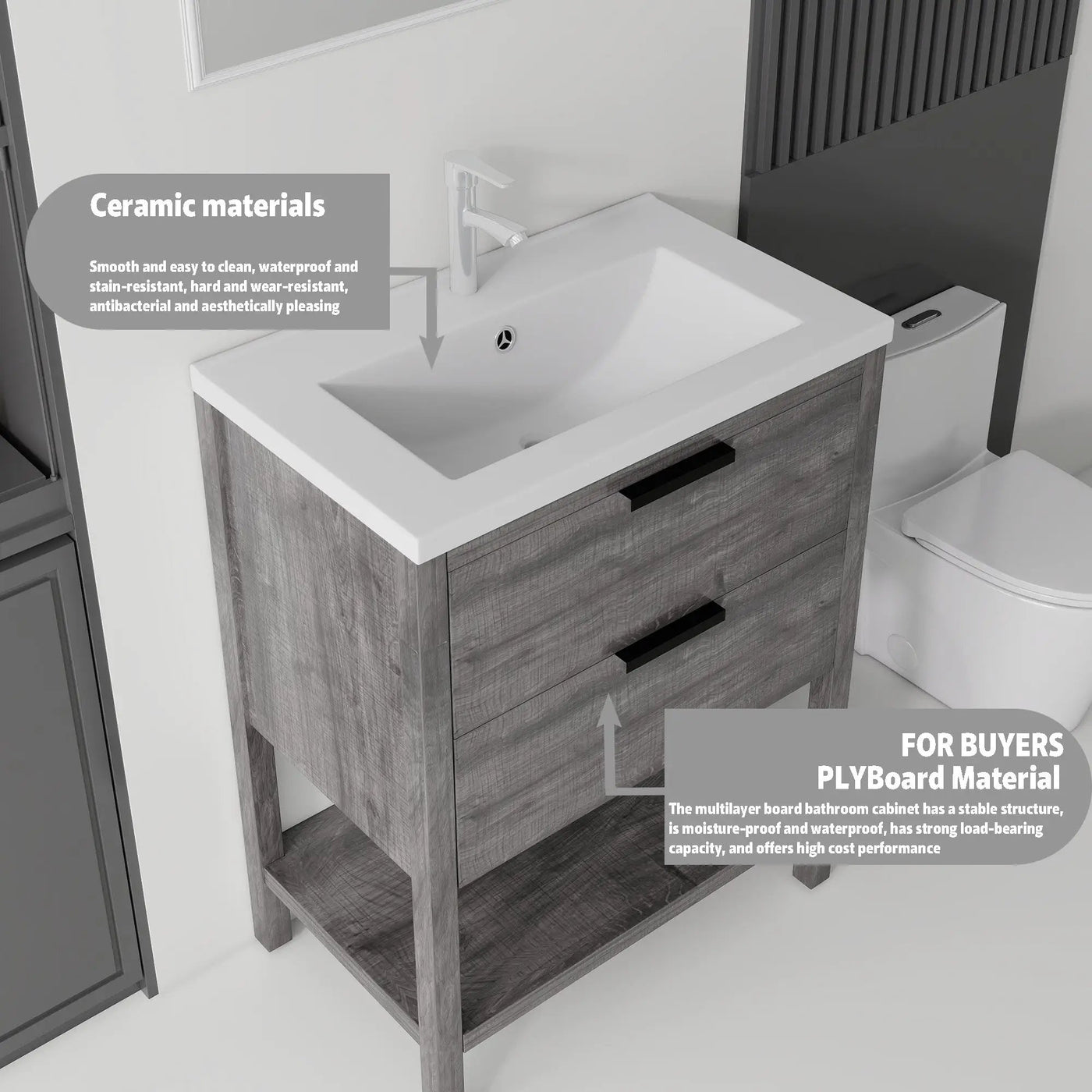 24 Inch Freestanding Bathroom Vanity with Sink by HouseOfZazla