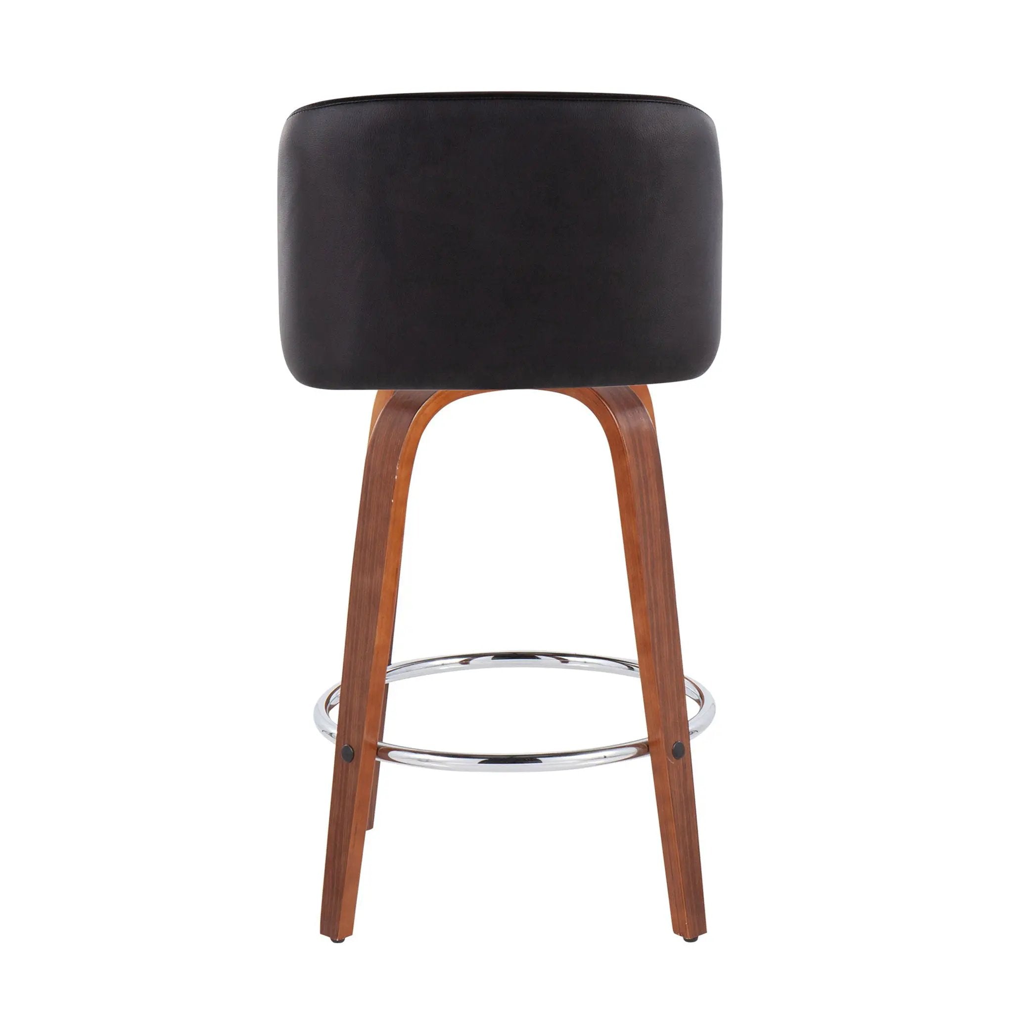 Toriano - Mid-Century Modern Fixed Height Counter Stool With Round Footrest (Set of 2) by HouseOfZazla