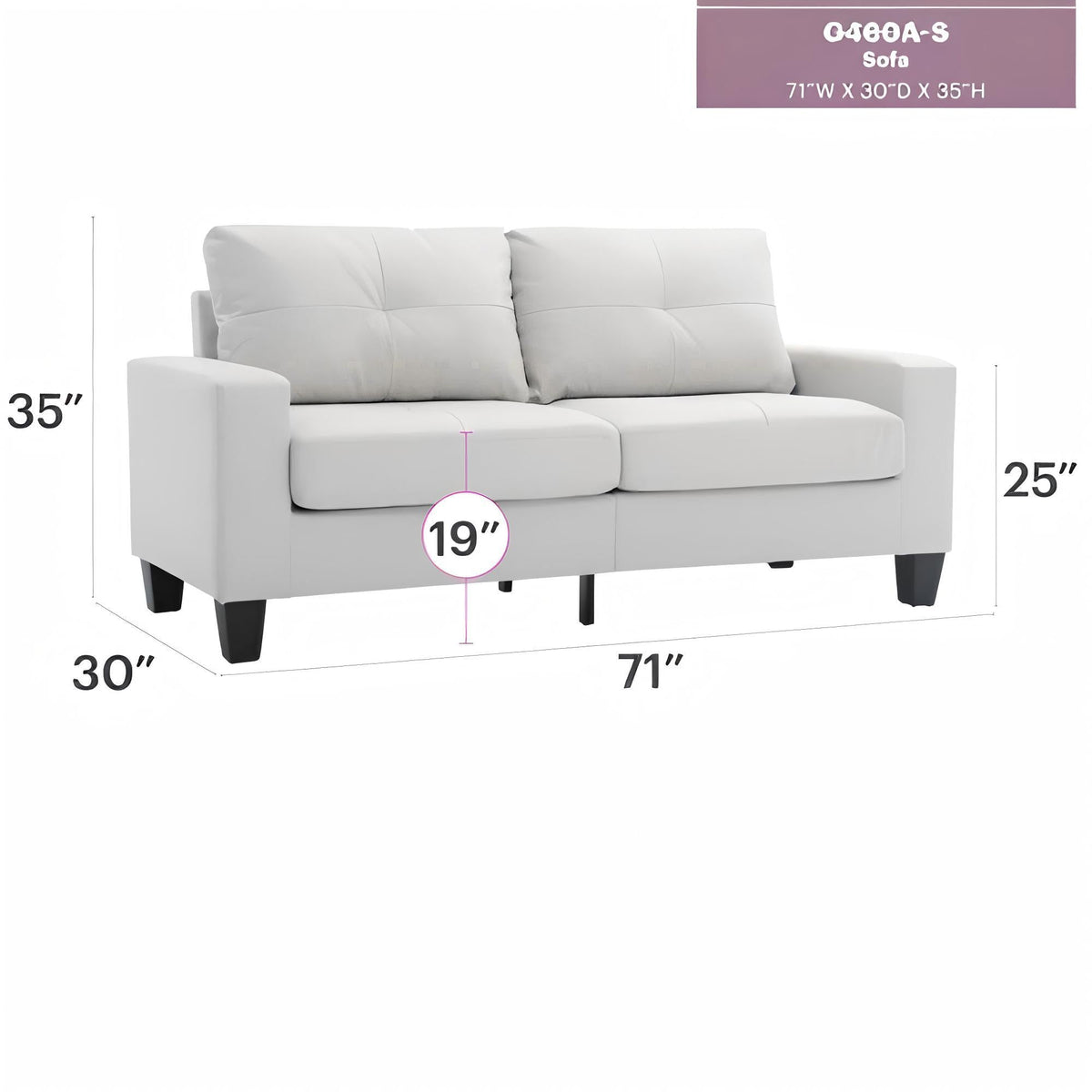 Modular Faux Leather Sofa with Modern Design - White, Black, Dark Brown, Red, photo 23 of 26
