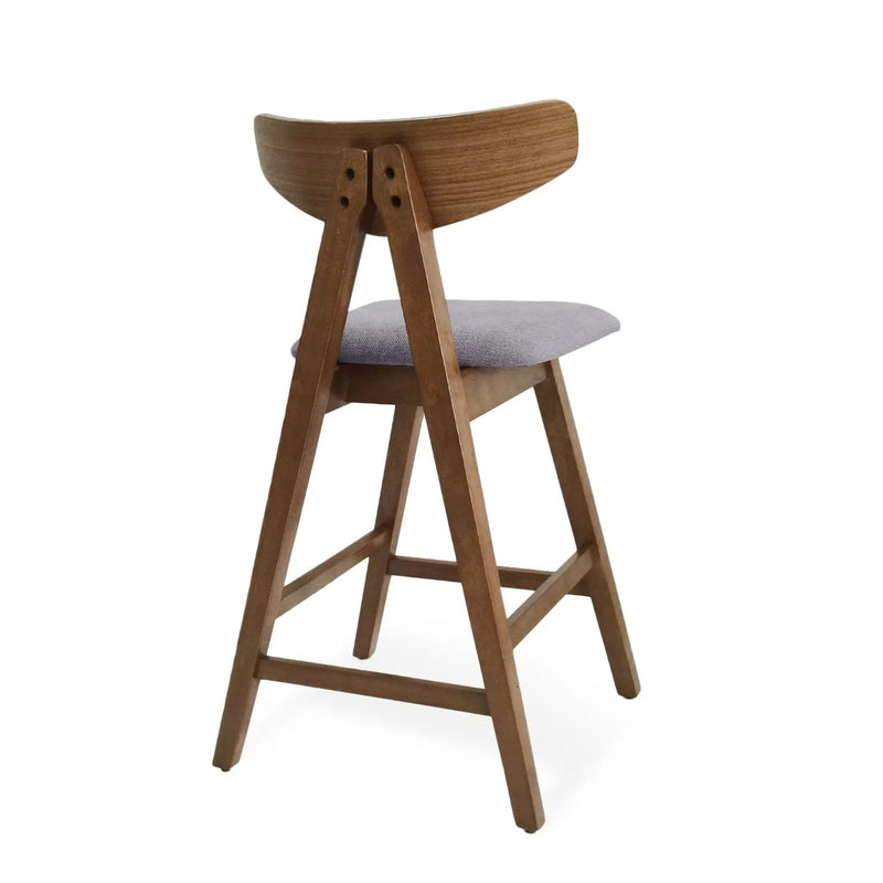 Mid Century Modern Counter Stool With V Shape Frame And Upholstered Seating by HouseOfZazla