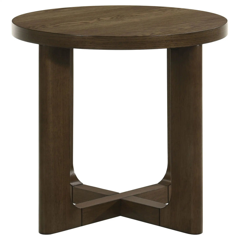 Kessler 3-piece Round Sculptural Wood Coffee Table Set Brown by Unique Piece Furniture