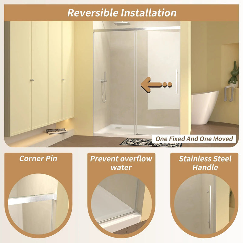 48" Single Sliding Shower Door by HouseOfZazla