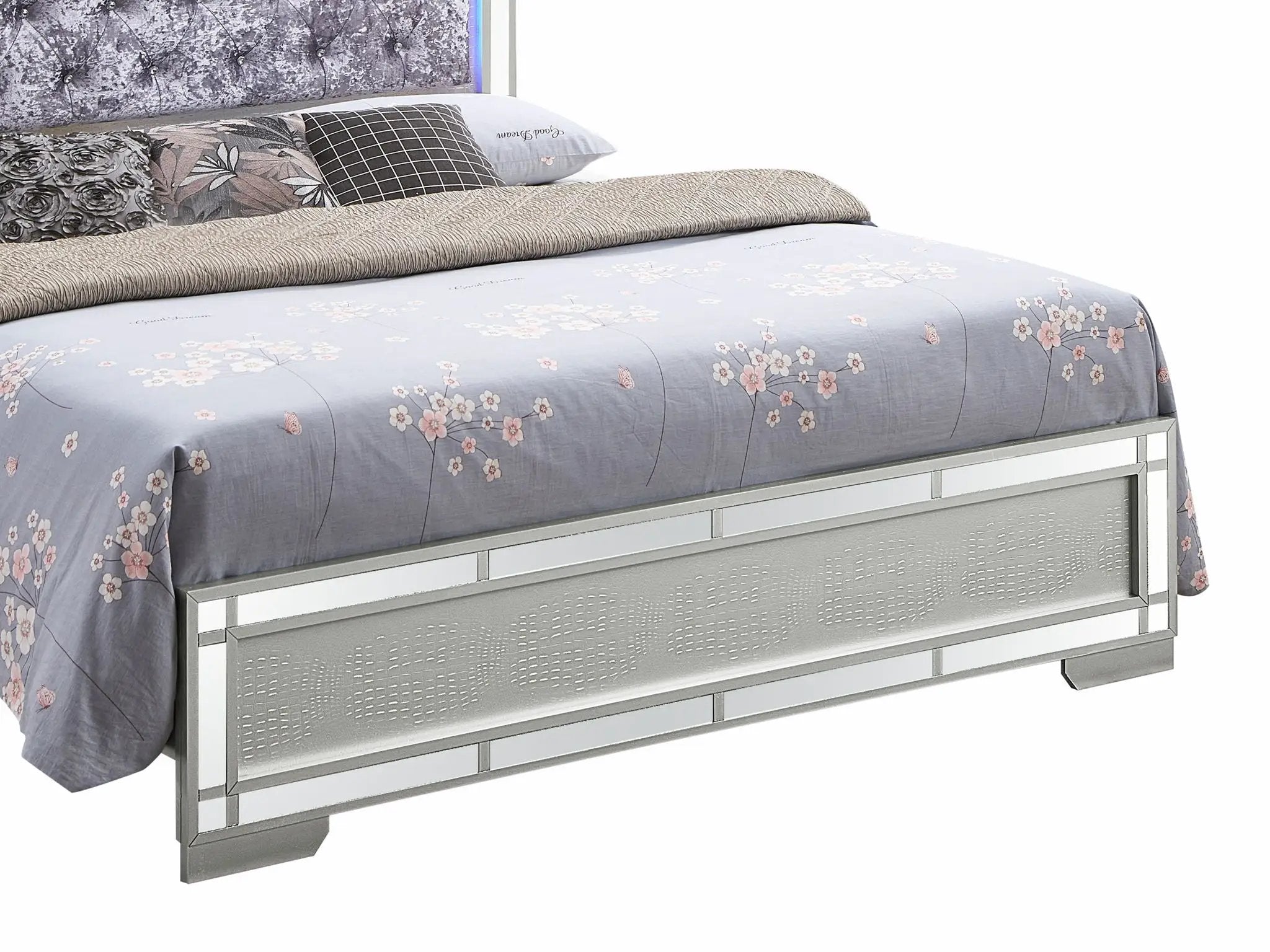 Madison - Upholstered Bed With LED by HouseOfZazla