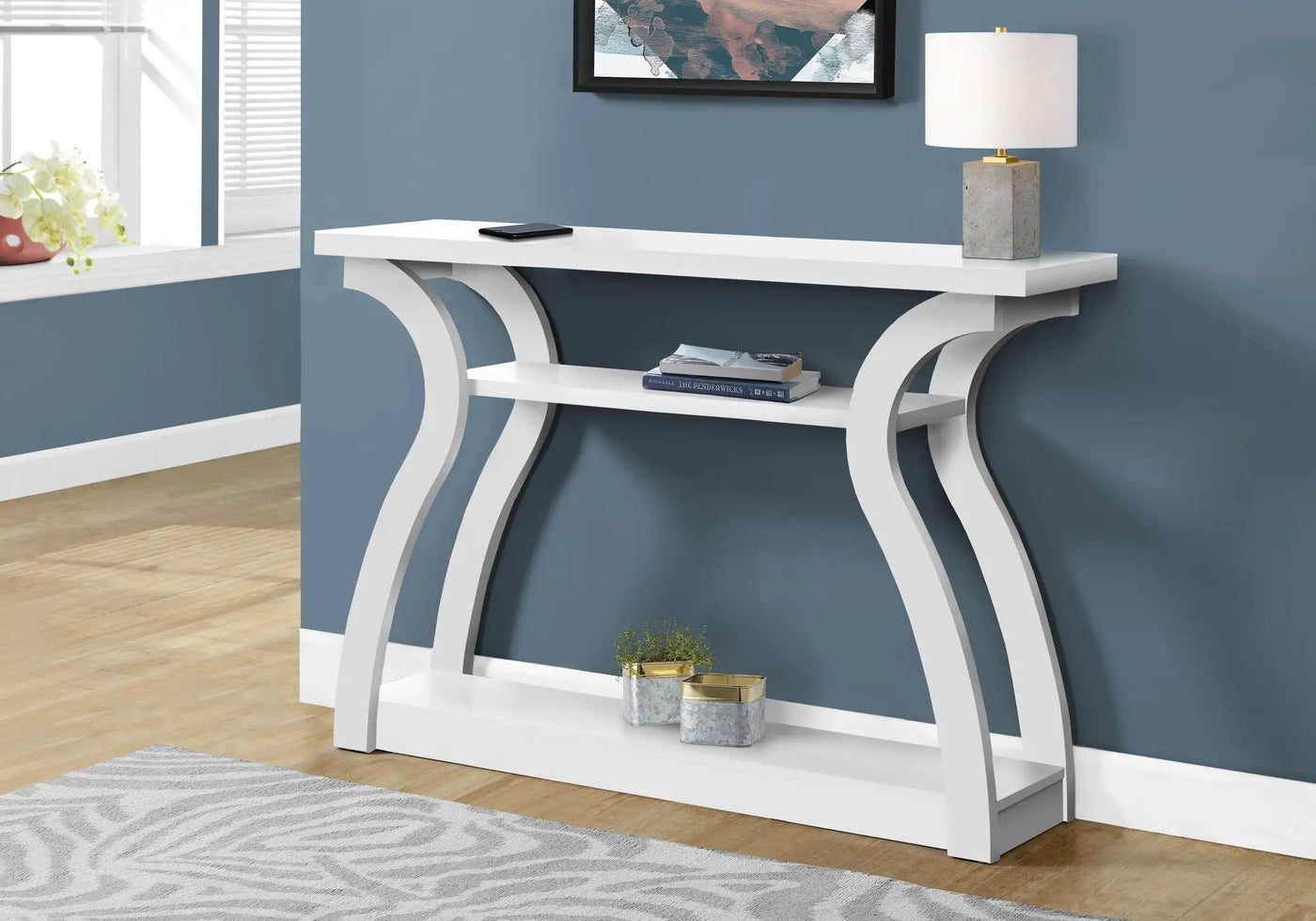 Accent Console Table For Entryway, Unique Curved Design by HouseOfZazla