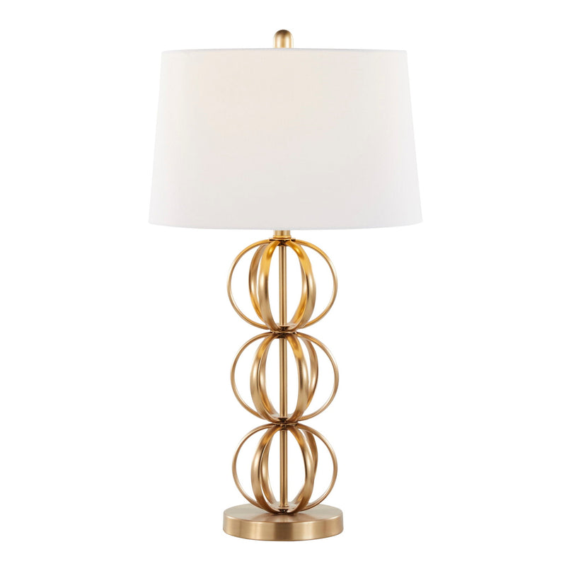 Linx - Contemporary Table Lamp (Set of 2) - Gold / White by HouseOfZazla
