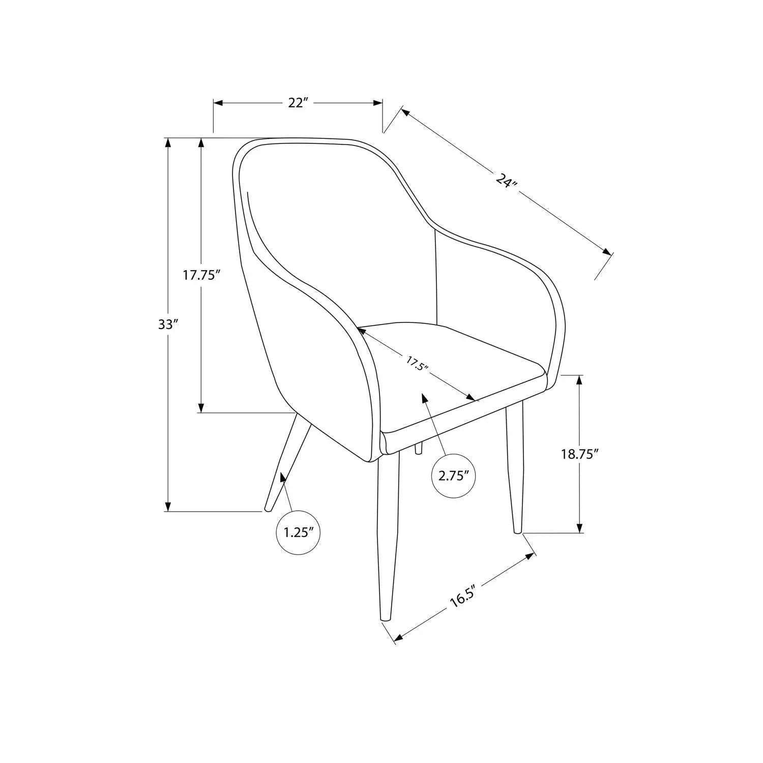 Dining Chair Side, Upholstered For Dining Room, Contemporary & Modern (Set of 2) by Unique Piece Furniture