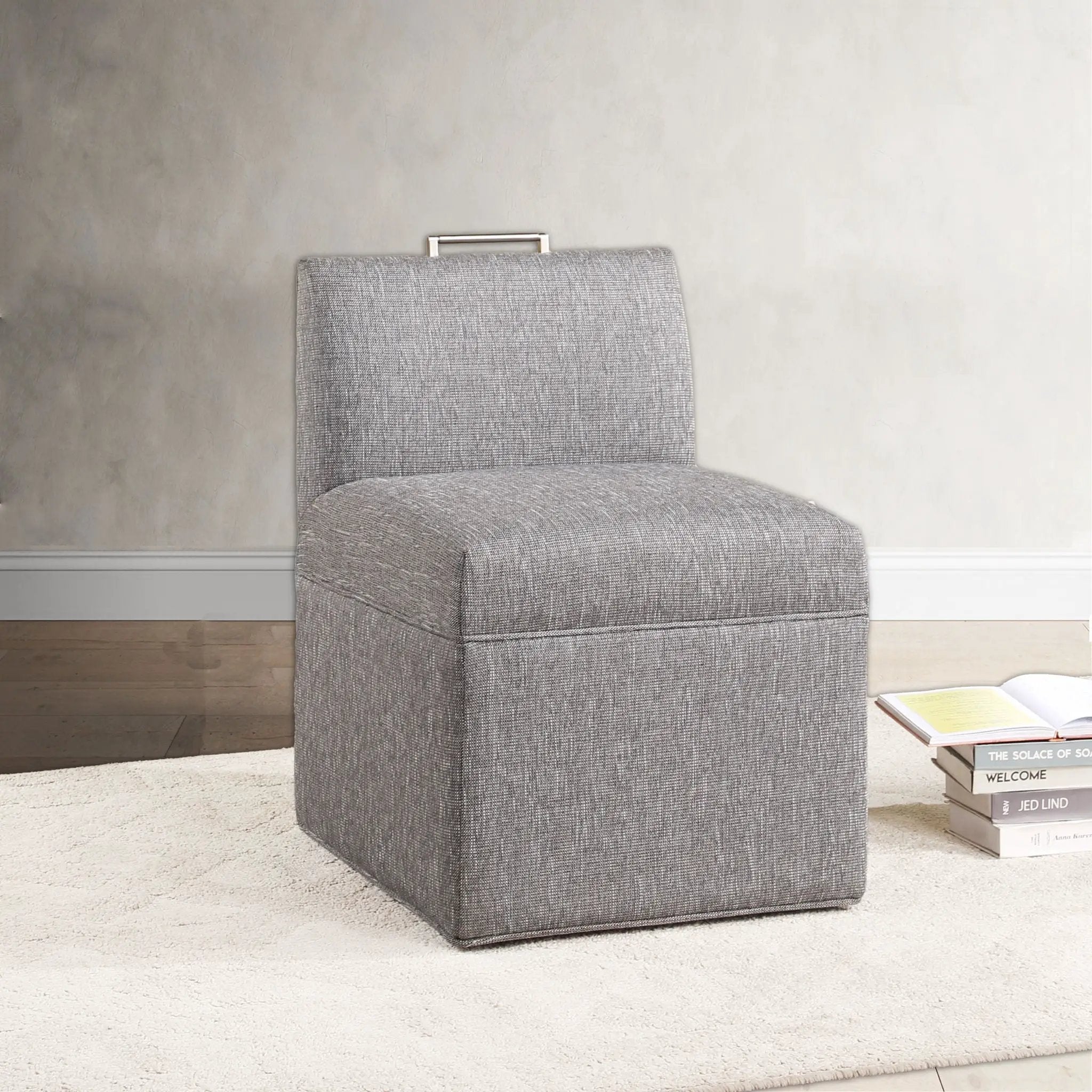 Della - Upholstered Castered Chair - Gray by HouseOfZazla