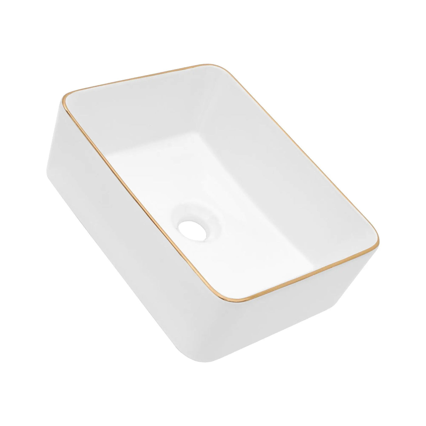 Modern European Style Ceramic Rectangular Vessel Bathroom Sink by HouseOfZazla