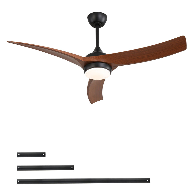 Ceiling Fan With 3 Blades, Remote Control, Dimmable Light - Black, photo 3 of 4