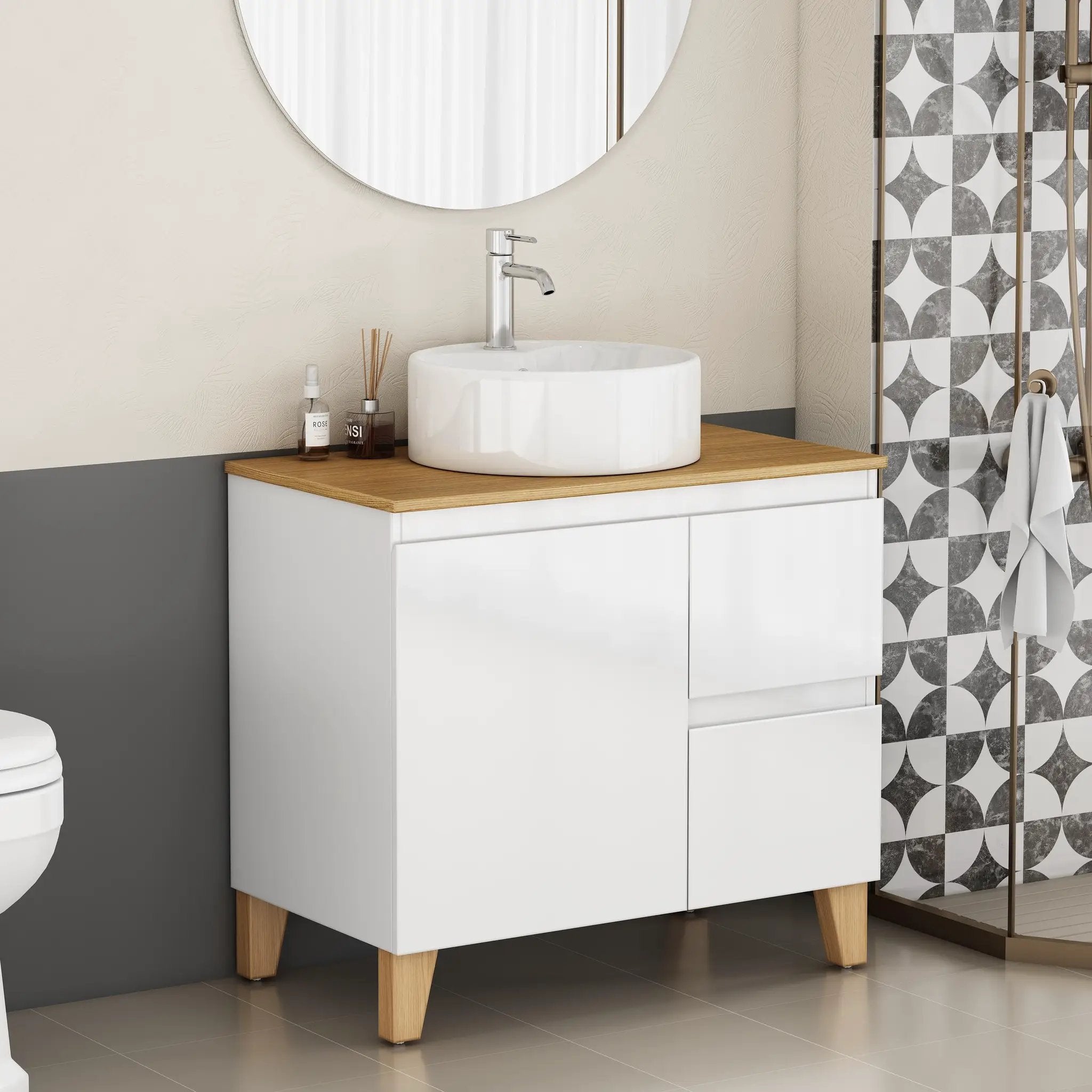 31.5-Inch Modern Bathroom Vanity with Sink Combo by HouseOfZazla