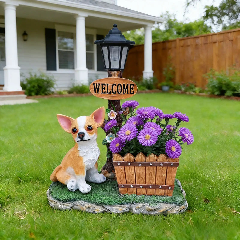 Sitting Chihuahua Dog Planter Statue by HouseOfZazla