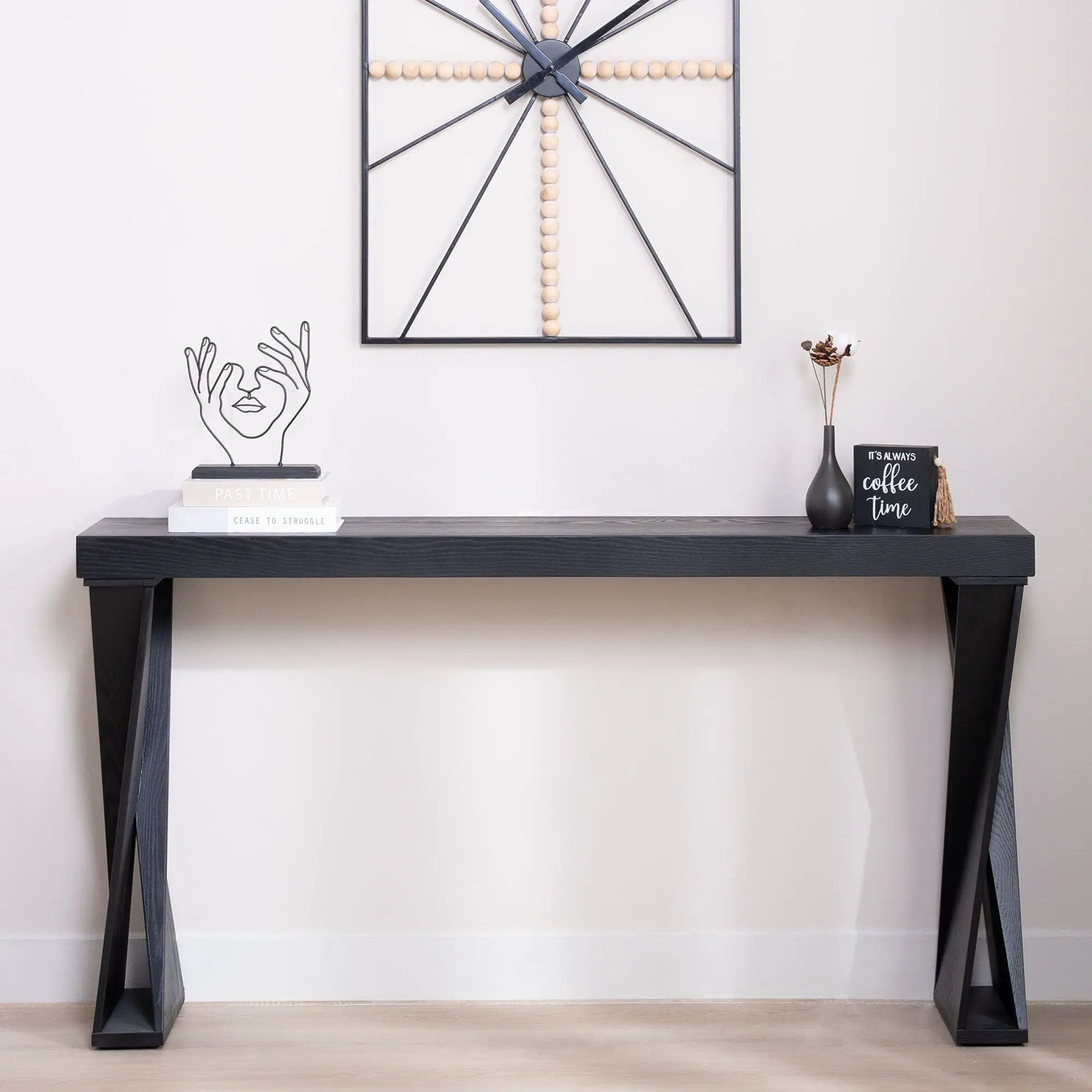 Console Table With Crossed Legs For Hallway - Black by Unique Piece Furniture