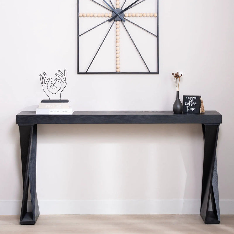 Console Table With Crossed Legs For Hallway - Black by Unique Piece Furniture