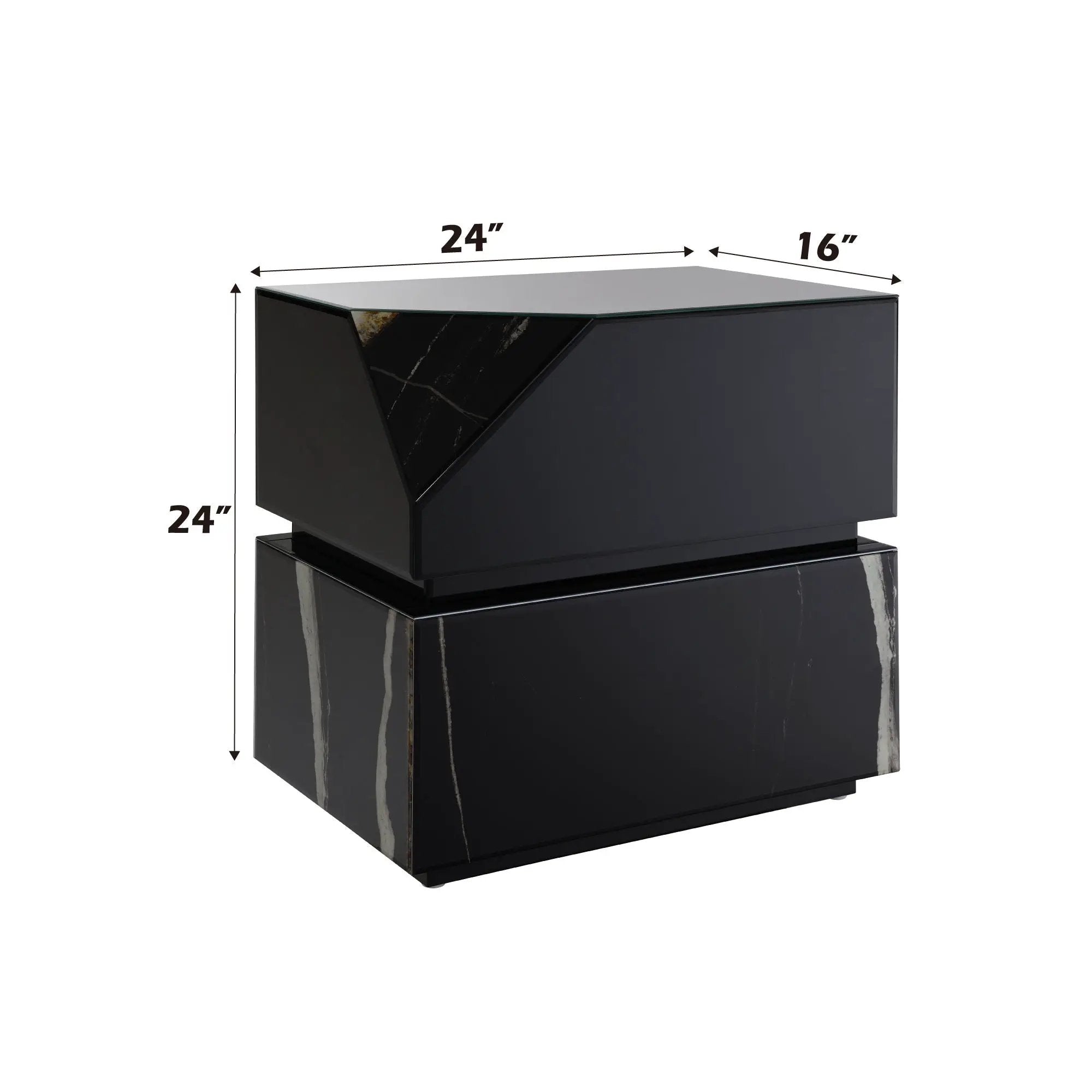 Drisana - Mirrored End Table - Black by Unique Piece Furniture