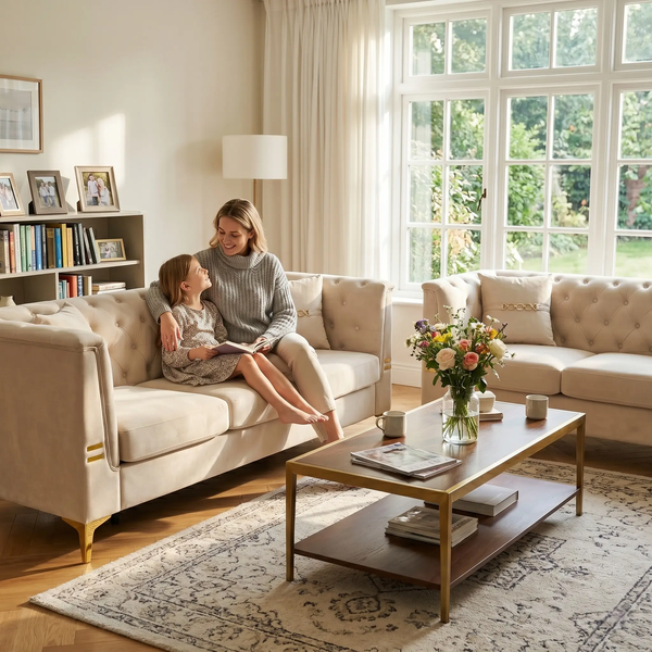 FX-P83-2PC Modern Velvet Upholstered Sofa Set of 2, photo 2 of 10