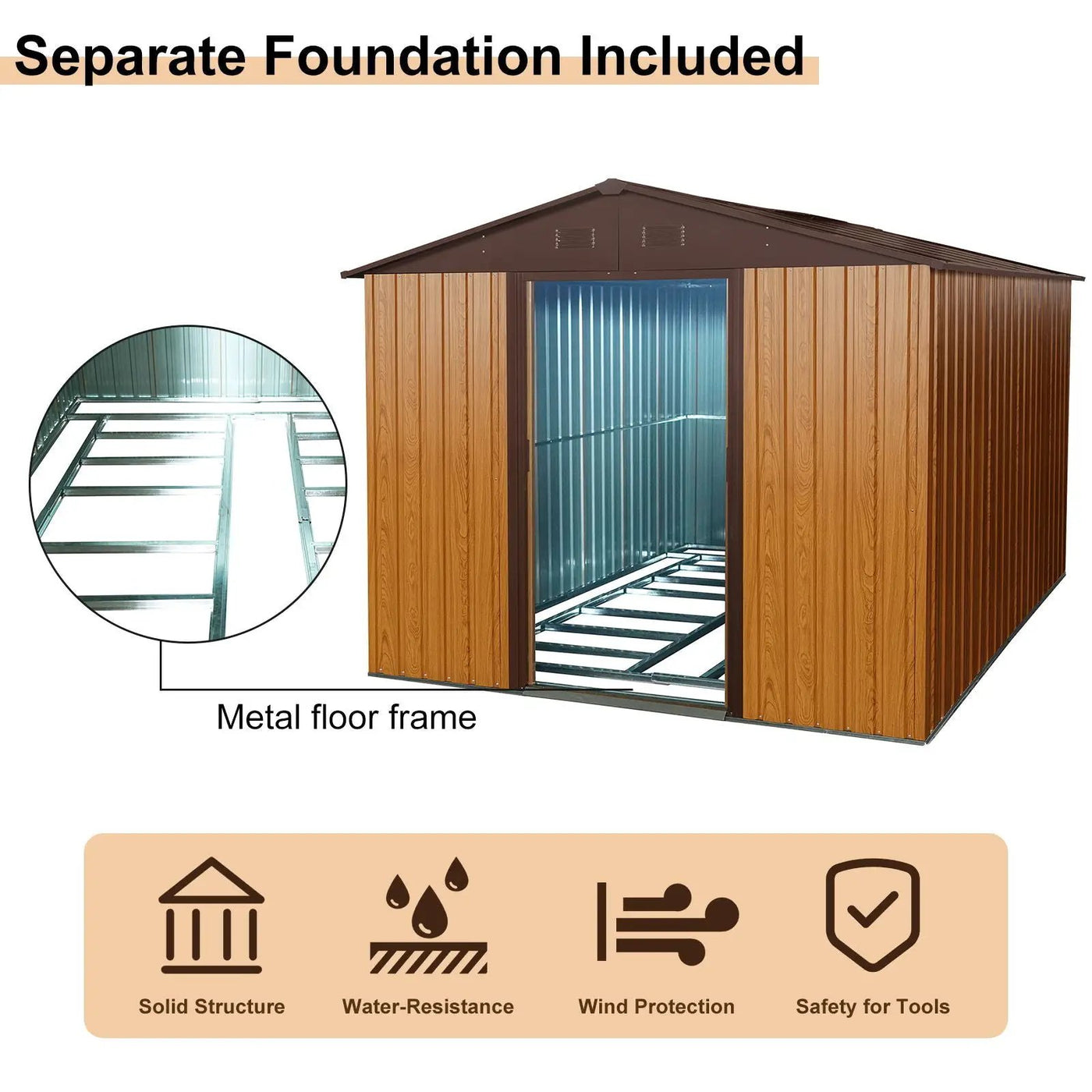 Outdoor Metal Storage Shed With Floor Base by HouseOfZazla