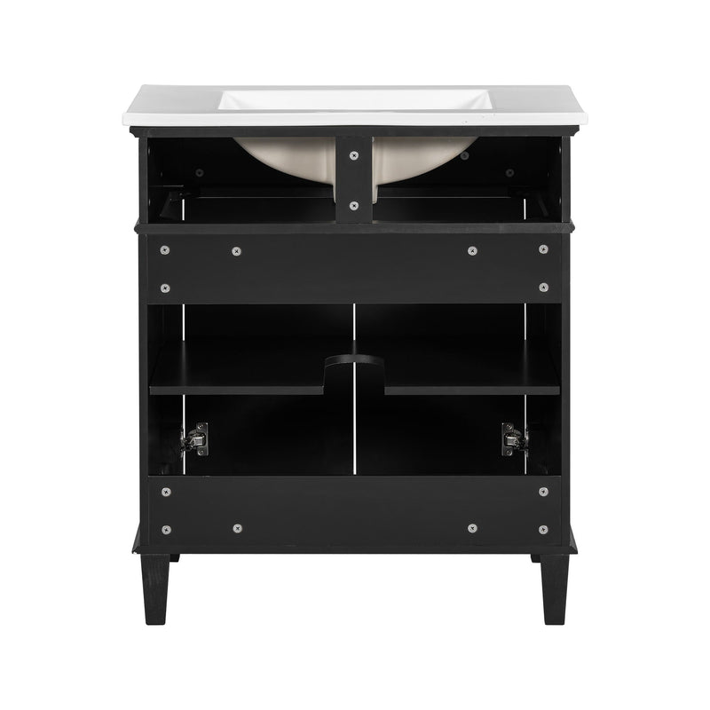 Bathroom Vanity With Ceramic Basin, Soft Close Door And Adjustable Shelves by HouseOfZazla