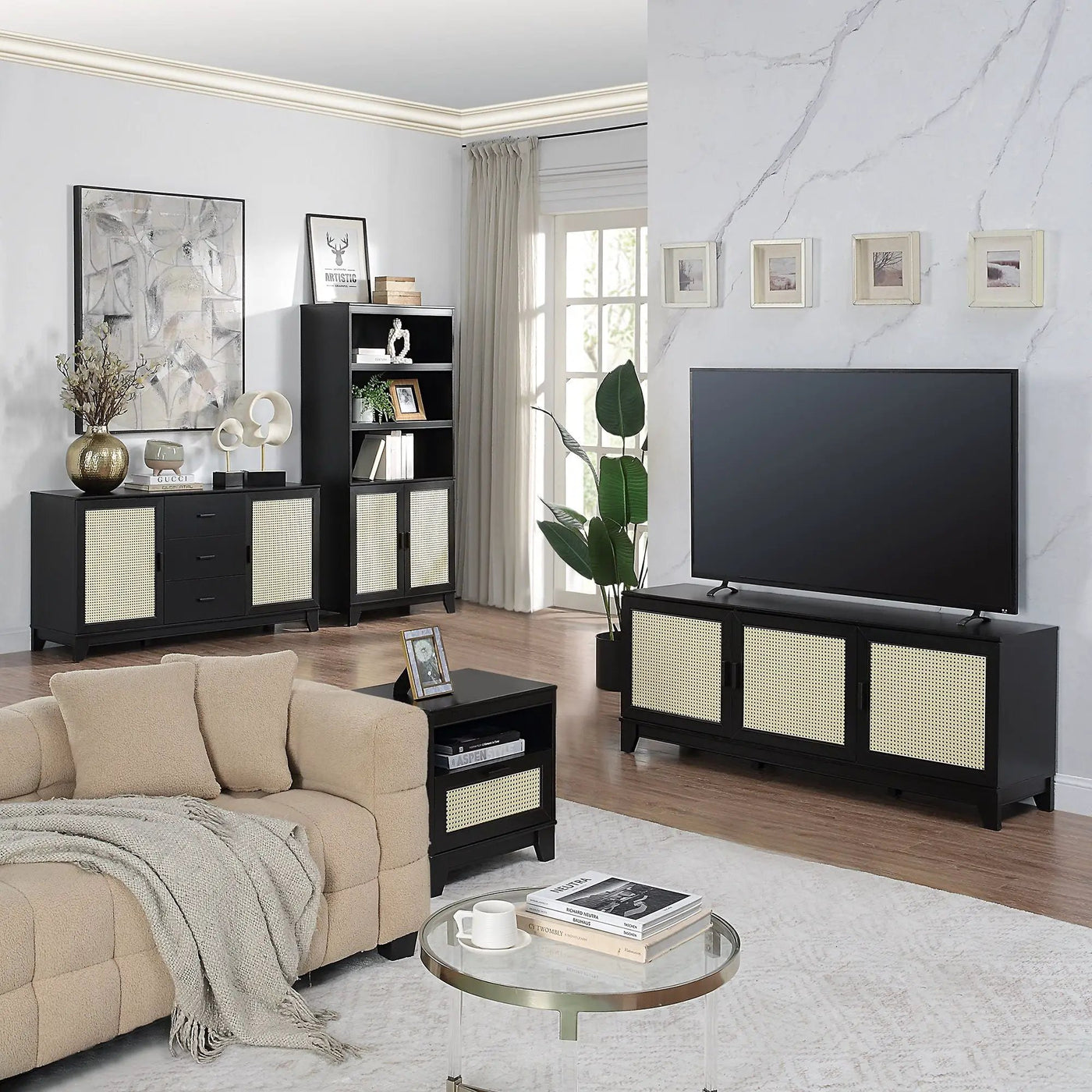 Sheridan - Modern Cane Design Sideboard by HouseOfZazla